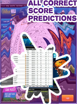 William hill correct score prediction for today